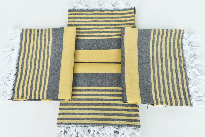 Handmade Turkish hammam towel, Hammam towel, Wedding Favors, Monogrammed Turkish Towel, Embroidery Towels, Handmade Gift, 70x40 Cotton Striped Towel - 6