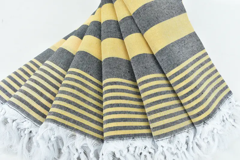 Handmade Turkish hammam towel, Hammam towel, Wedding Favors, Monogrammed Turkish Towel, Embroidery Towels, Handmade Gift, 70x40 Cotton Striped Towel - 4
