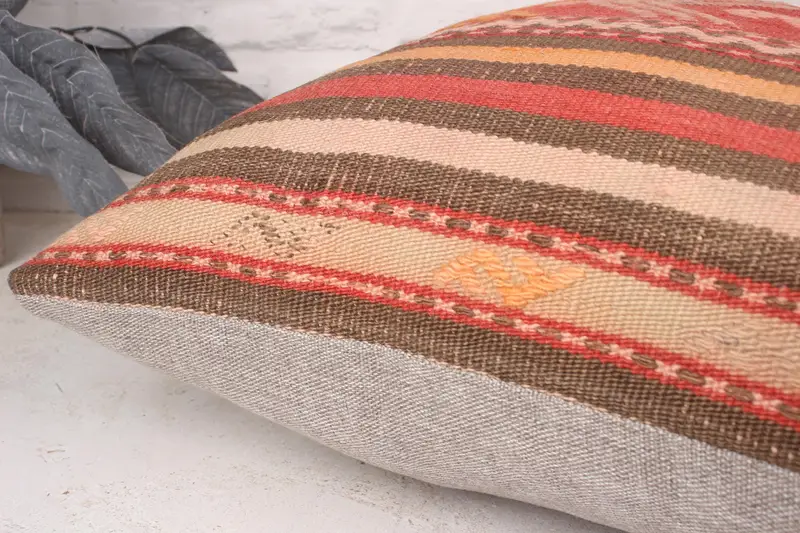 Vintage Pillow, Cushion Case, Boho Throw Cushion Cover, 20x20 Red Pillow Sham, Pillow for Couch, Vintage Kilim Throw Pillow - 6