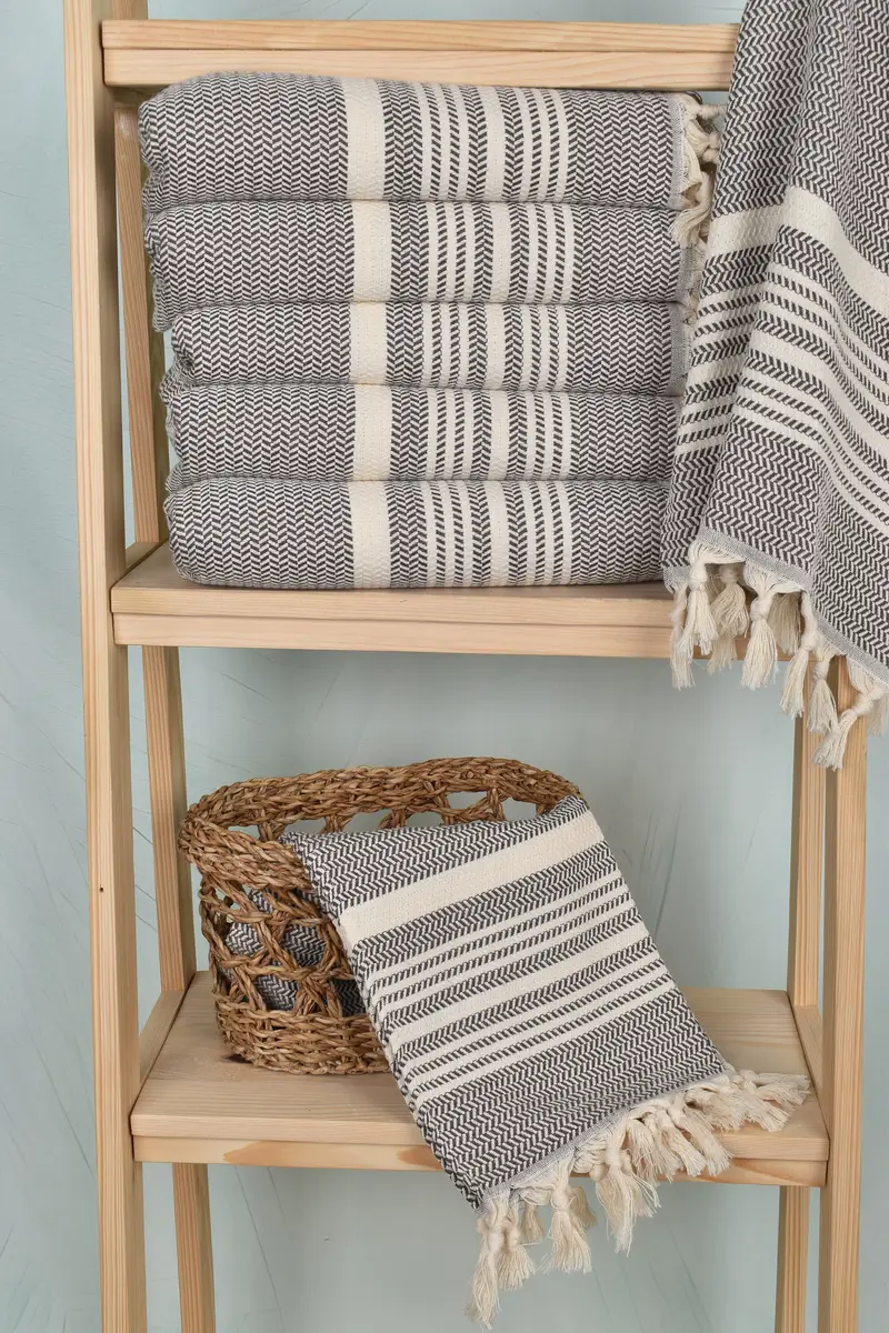 40x18 Cotton Striped Towel, Turkish Tea Towel, Personalized Kitchen Towel, Custom Wedding Gifts, Spa Towel, Gift For Best Friend, Custom Hand Towel - 3