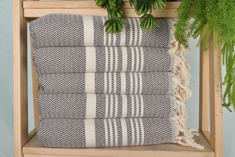 40x18 Cotton Striped Towel, Turkish Tea Towel, Personalized Kitchen Towel, Custom Wedding Gifts, Spa Towel, Gift For Best Friend, Custom Hand Towel - 1