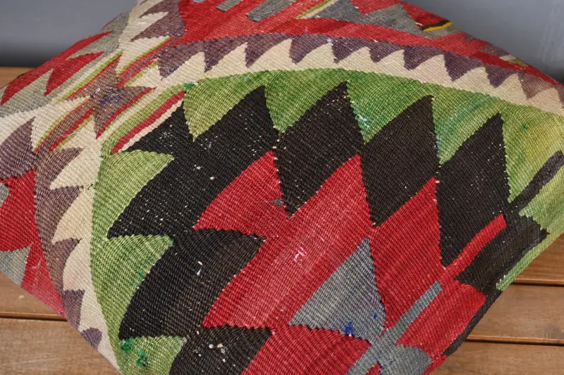 Antique Pillows, Tribal Pillow, 20x20 Red Cushion Cover, Throw Kilim Pillow, Ikat Pillow Sham, Muted Cushion, Vintage Kilim Pillow, Pillow Case - 4