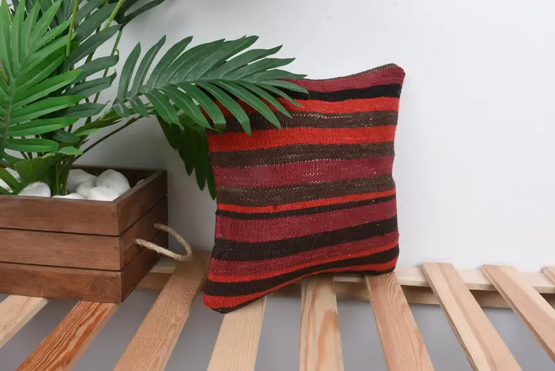 Wholesale Cushion Case, Kilim Cushion Sham, 12x12 Red Pillow, Interior Designer Pillow, Ethnical Kilim Rug Pillow, Indoor Pillow, Cushion Case - 4