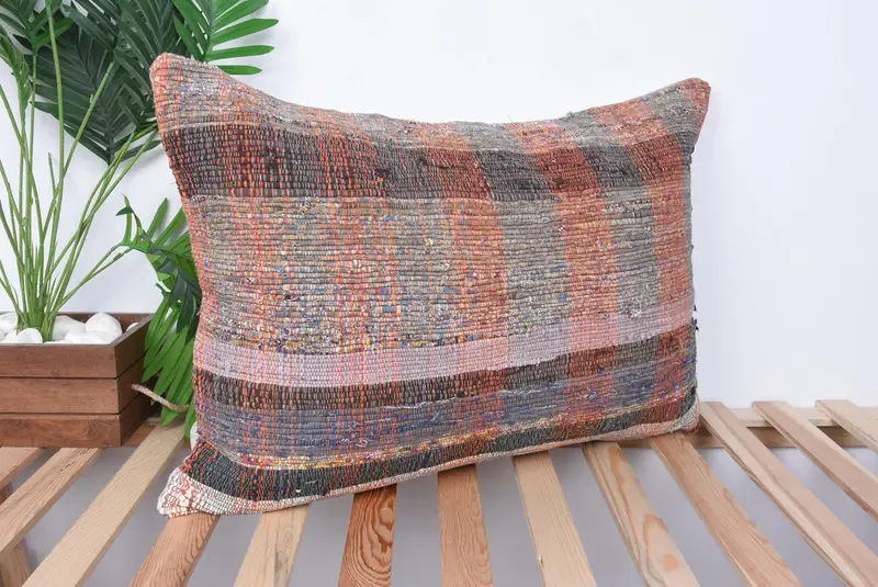 Luxury Pillow, 20x28 Gray Pillow Cover, Cushion Cover, Handmade Kilim Cushion, Throw Kilim Pillow, Patio Pillow Sham, Boho Pillow - 4