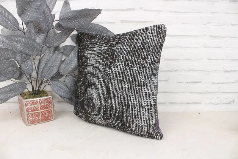 Kilim Pillow Cover, Chair Pillow Sham, Sustainable Cushion Cover, Turkish Pillow, Kilim Cushion Sham, 16x16 Brown Pillow Case, Pillow Cover - 4