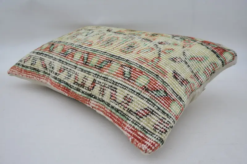 Vintage Kilim Pillow, Traditional Cushion, Pillow Sham, Turkish Kilim Pillow, 12x20 Red Pillow Cover, Kilim Pillow, Lounge Throw Cushion Cover - 6