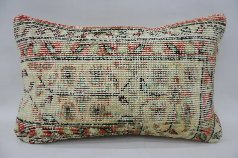 Vintage Kilim Pillow, Traditional Cushion, Pillow Sham, Turkish Kilim Pillow, 12x20 Red Pillow Cover, Kilim Pillow, Lounge Throw Cushion Cover - 1