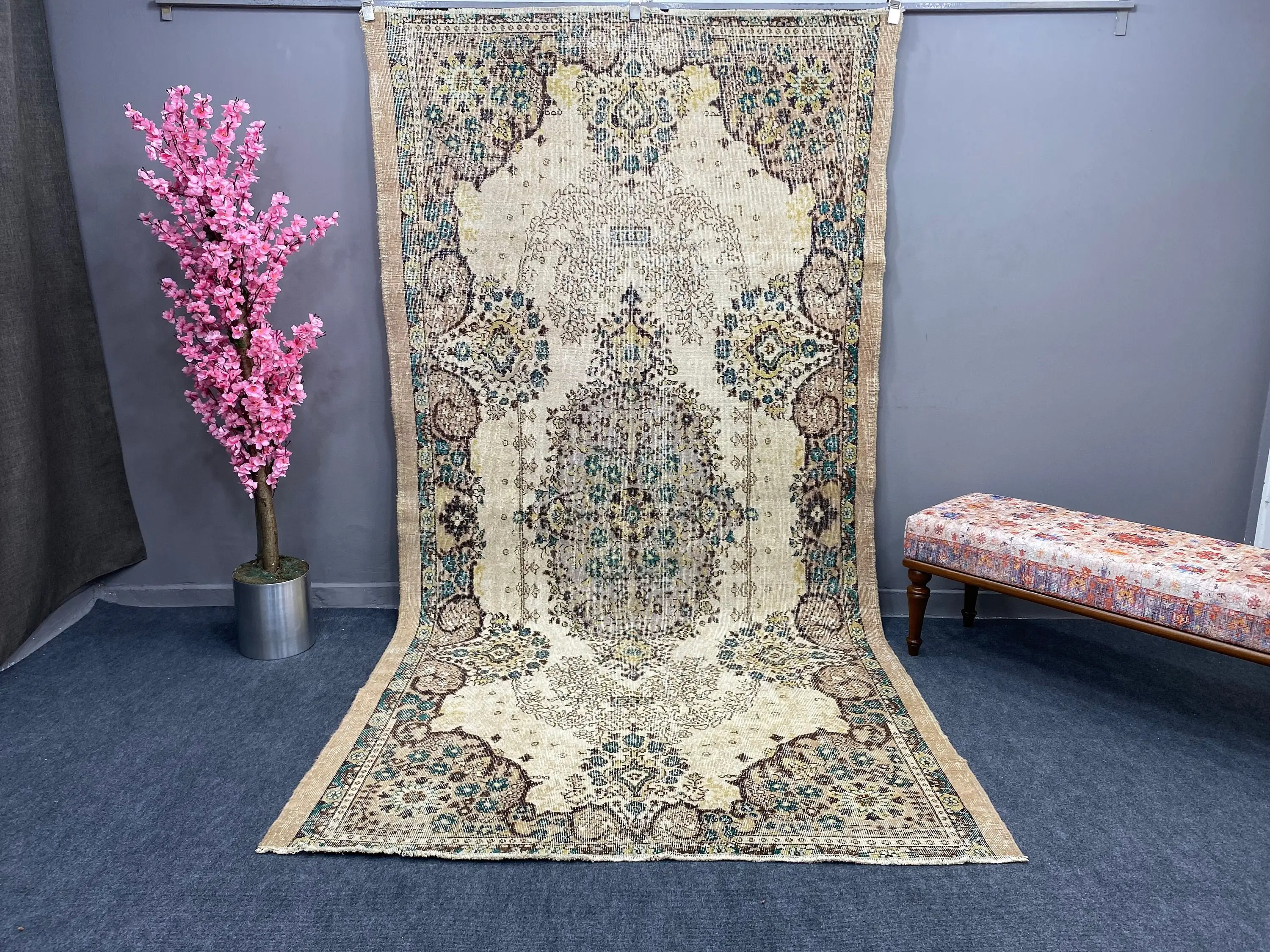 Vintage Türk Halısı, 5.4x10.4 ft Halı, Mavi Büyük Oryantal Halı - 1