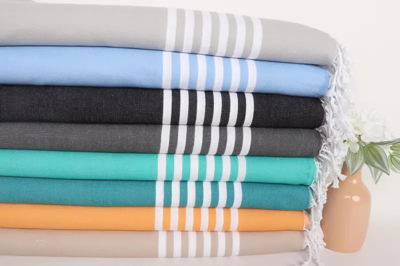 Luxury towel, Unique Gift, Eco-Friendly Turkish Towel, Turkish towel, Fringed Turkish towel for poolside, 70x40 Cotton Striped Towel, Travel towel - 2