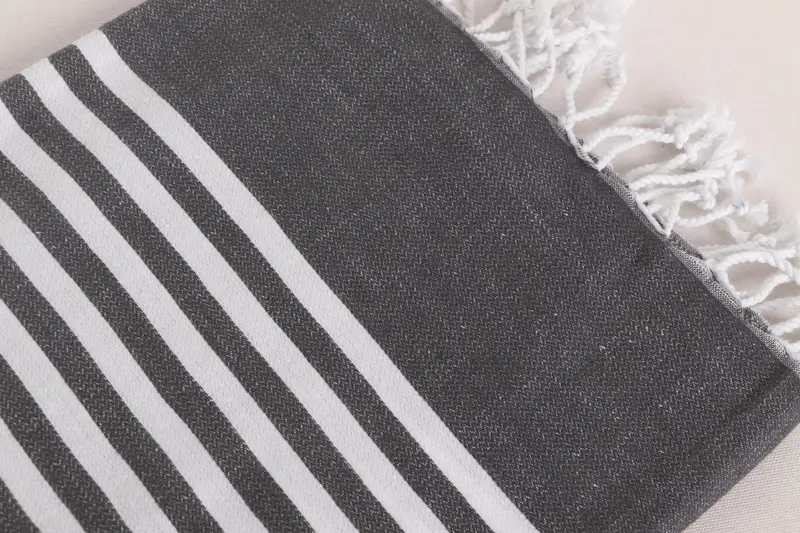 Luxury towel, Unique Gift, Eco-Friendly Turkish Towel, Turkish towel, Fringed Turkish towel for poolside, 70x40 Cotton Striped Towel, Travel towel - 6