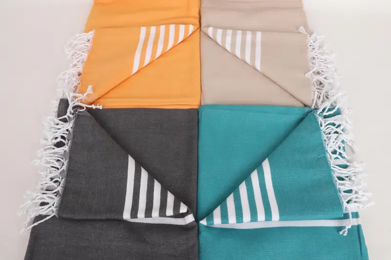 Luxury towel, Unique Gift, Eco-Friendly Turkish Towel, Turkish towel, Fringed Turkish towel for poolside, 70x40 Cotton Striped Towel, Travel towel - 4
