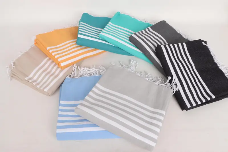 Luxury towel, Unique Gift, Eco-Friendly Turkish Towel, Turkish towel, Fringed Turkish towel for poolside, 70x40 Cotton Striped Towel, Travel towel - 3