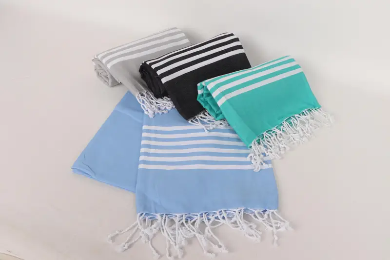 Luxury towel, Unique Gift, Eco-Friendly Turkish Towel, Turkish towel, Fringed Turkish towel for poolside, 70x40 Cotton Striped Towel, Travel towel - 5