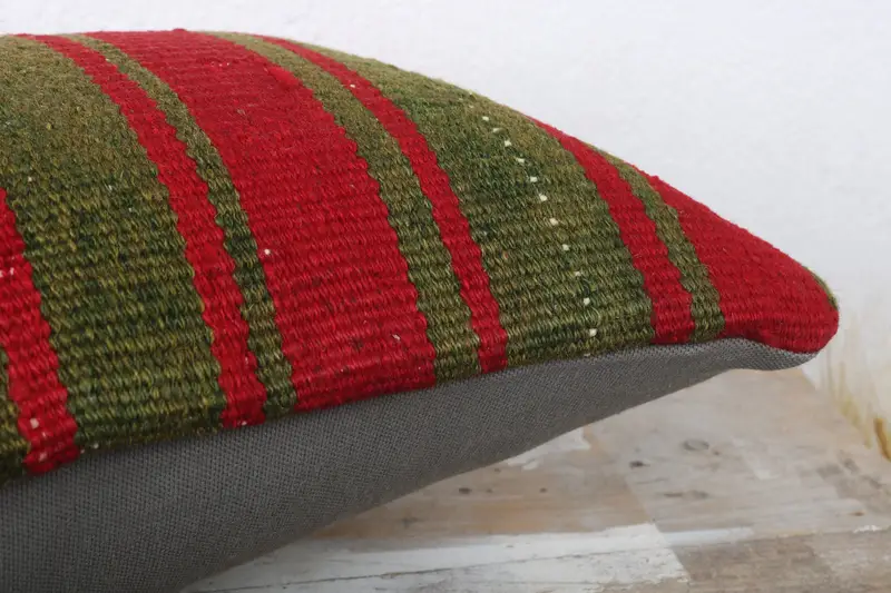 Chair Cushion Case, Interior Designer Pillow, Outdoor Patio Cushion, Pillow, Turkish Pillow, 12x24 Red Cushion Cover, Vintage Kilim Pillow - 6