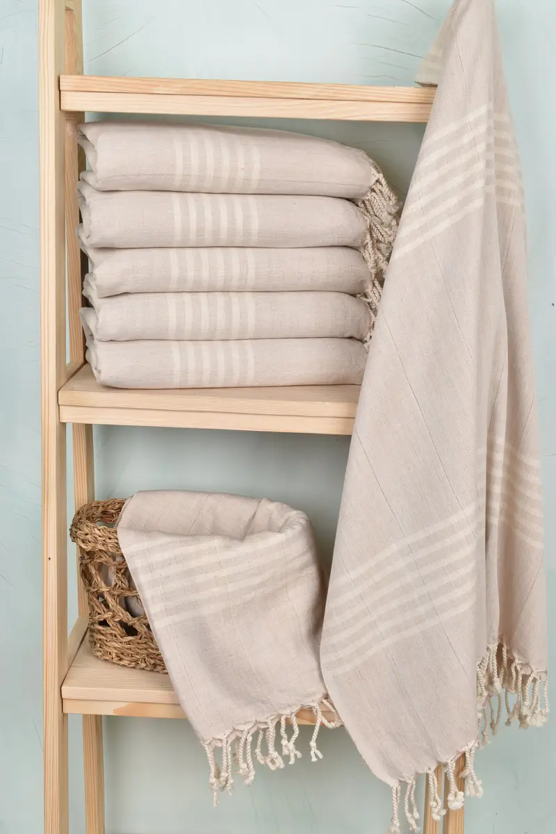 Wedding Gift, Embroidered Towel, Beach Theme Bachelorette Party Gifts, 70x40 Linen Striped Towel, Bridal Shower Favors, Gift For Coworker - 3