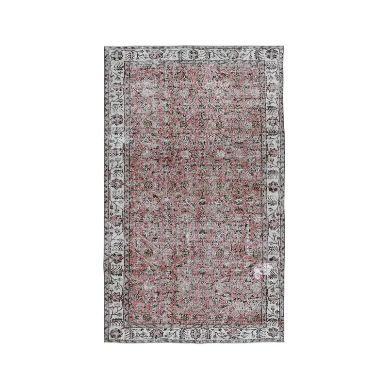 5.4x9.3 ft Rug, Vintage Turkish Large Rug, Red Oushak Wool Rug - 1