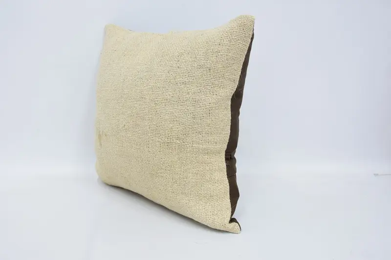 16x16 Beige Pillow Sham, Turkish Kilim Pillow, Interior Designer Pillow, Bolster Throw Cushion Case, Pillow Case, Kilim Cushion Sham - 4