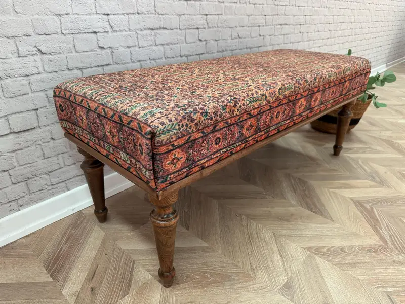 Conjunto de otomanas modulares con diseño inspirado en Kilim, cómodos otomanos para sofá