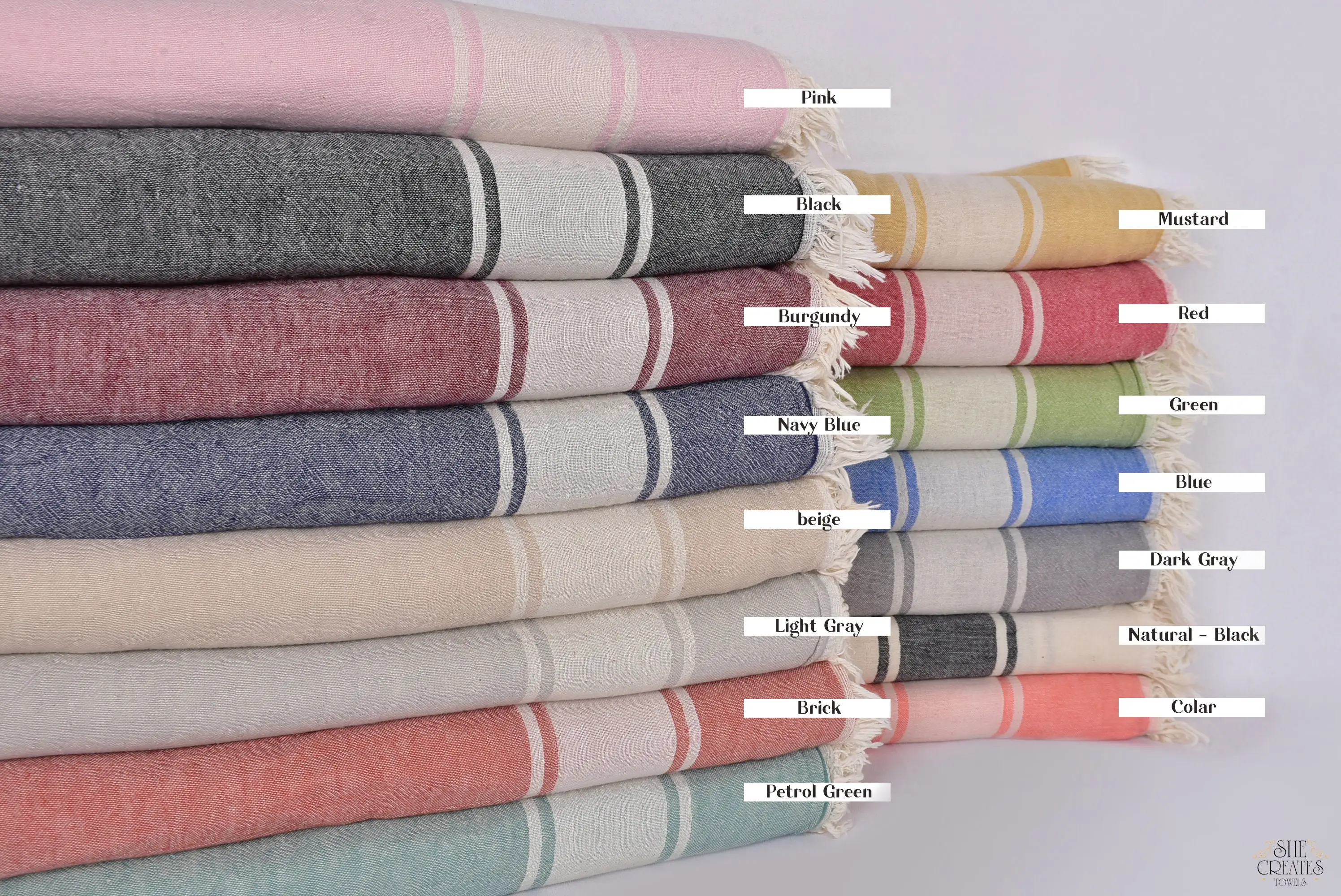 Housewarming Gift Striped Cotton Blanket Beige Sashiko, Shibori, Quilted, 60x71 Inches - 1