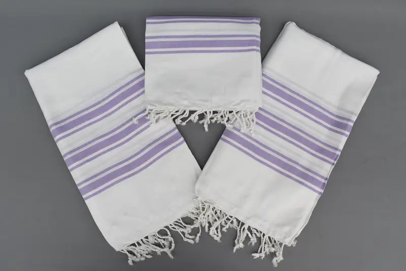 Housewarming Gift, Fouta towel, Hammam towel, Cute Beach Towel, Turkish Towel Set, 70x40 Cotton Striped Towel, Bridesmaid Towel, Gift For Coworker - 4