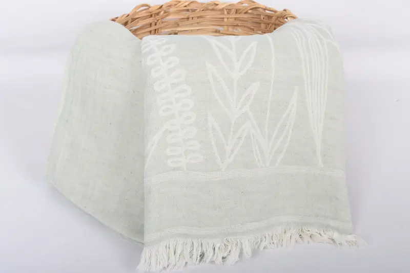 Tablecloth, Personalized Blanket, Handmade Gift, Decorative Bedspread, Custom Wedding Gifts, Organic Beach Blanket, 92x84 Cotton Floral Design Towel - 4