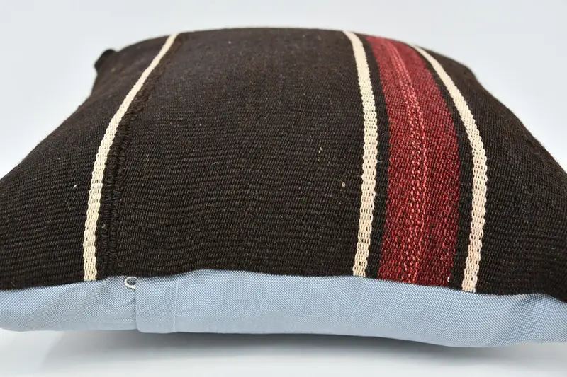 Turkish Kilim Pillow, Interior Designer Pillow, Ottoman Cushion Cover, Ethnical Kilim Rug Pillow, 20x20 Brown Pillow Case, Cushion Case - 6