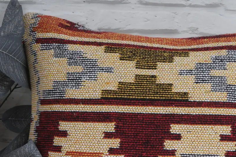 Boho Pillow, Vintage Pillow, Gift Pillow, Accent Throw Cushion, 20x20 Red Pillow Cover, Handwoven Pillow Cover Cushion Case, Cushion Cover - 2