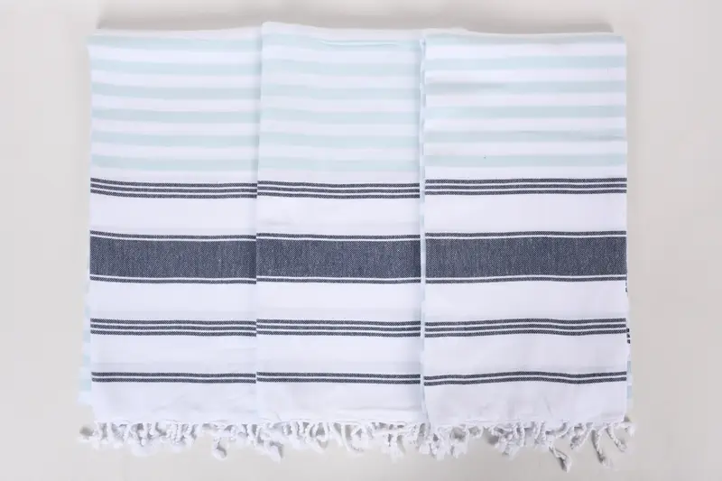 Turkish towel, 70x40 Cotton Striped Towel, Beach Towel Bulk, Sand-resistant Turkish towel for travel, Xmas Gifts, Peshtemal Towel, Embroidered Towel - 7