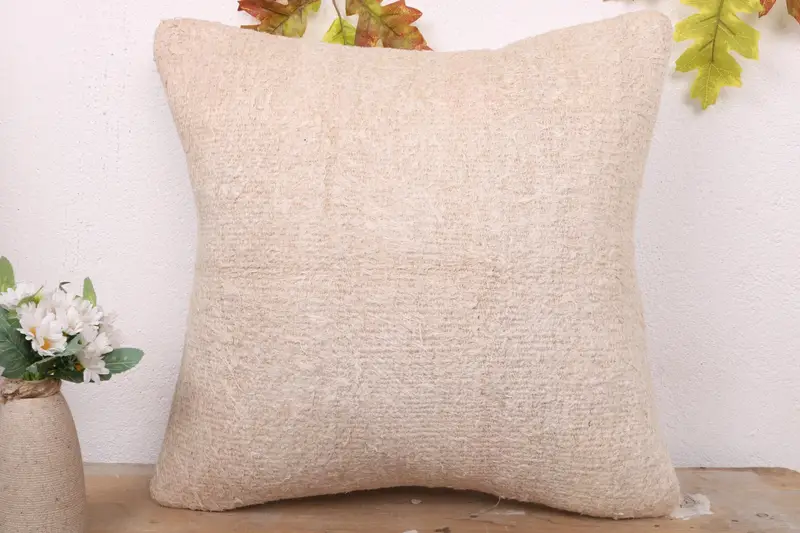 Home Decor Pillow, 18x18 White Pillow Cover, Kilim Pillow Cover, Cotton Cushion Case, Boho Pillow, Traditional Cushion, Cushion Cover - 2