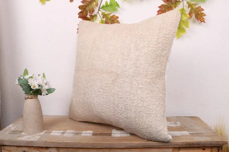 Home Decor Pillow, 18x18 White Pillow Cover, Kilim Pillow Cover, Cotton Cushion Case, Boho Pillow, Traditional Cushion, Cushion Cover - 4