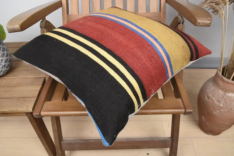 Living Room Throw Pillow Case, Aesthetic Pillow Case, Throw Kilim Pillow, Vintage Kilim Throw Pillow, Pillow, Gift Pillow, 20x20 Red Cushion - 4