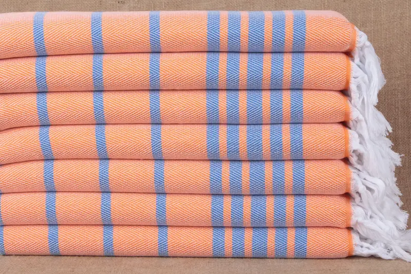 Turkish Hand Towel Face Towel Striped Peshkir Beige 20x40 Inches