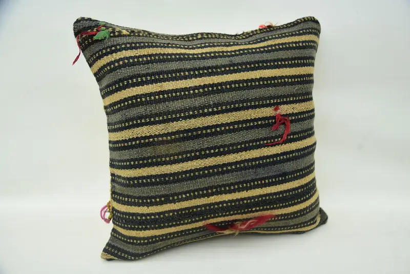 Home Decor Pillow, Cushion, Lounge Throw Cushion Case, 16x16 Beige Pillow Cover, Antique Pillows, Decorative Cushion, Kilim Pillow Cover - 2