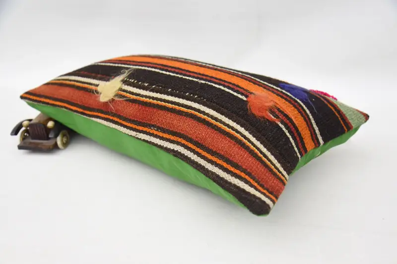 Bench Cushion Case, 12x20 Brown Pillow Cover, Interior Designer Pillow, Antique Pillows, Vintage Kilim Pillow, Custom Pillow Cover, Cushion Cover - 6