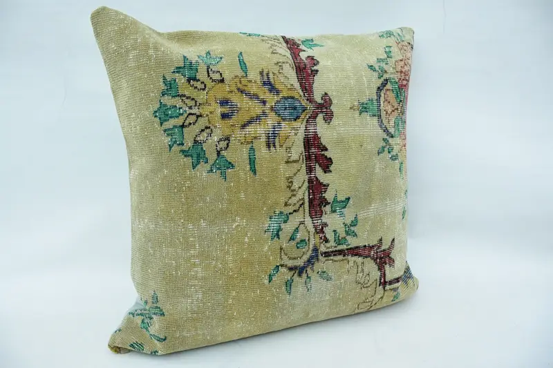 Kilim Pillow, Pillow Case, Toss Cushion Cover, Outdoor Patio Cushion Cover, Antique Pillows, 32x32 Beige Pillow, Vintage Kilim Pillow - 2