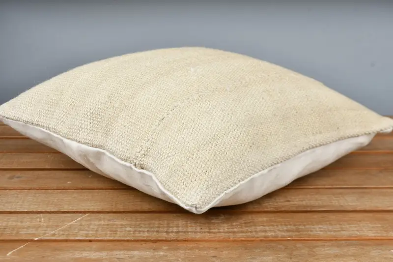 Throw Kilim Pillow, Pillow Case, Gift Pillow, Morroccon Kilim Cushion Pillow Cover, 12x12 Beige Cushion, Ethnical Kilim Rug Pillow - 3