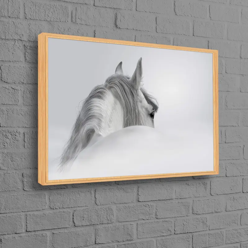モダンな白い馬のキャンバス: エレガントなオフィス&リビングルームの装飾