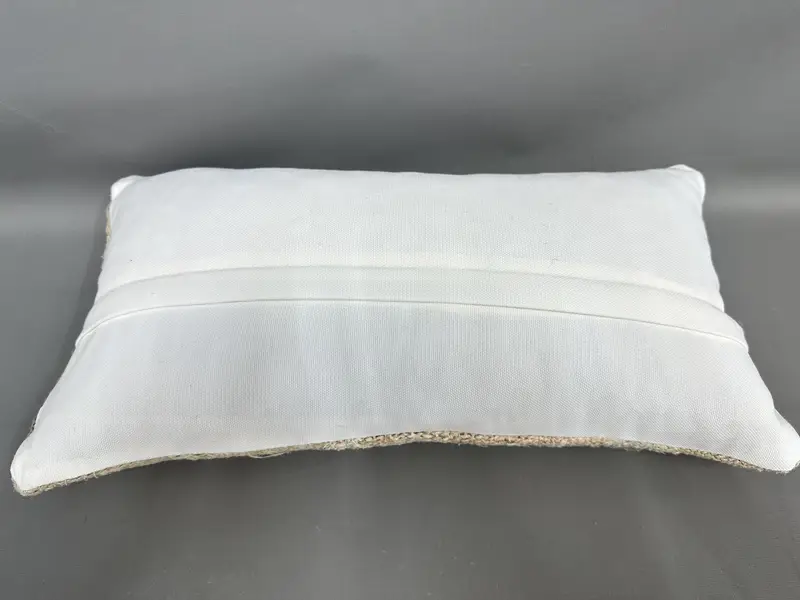 Office Chair Pillow Case, Antique Pillows, Turkish Kilim Pillow, Bolster Throw Cushion Cover, Gift Pillow, Cushion Case, 10x20 Beige Pillow Sham - 7