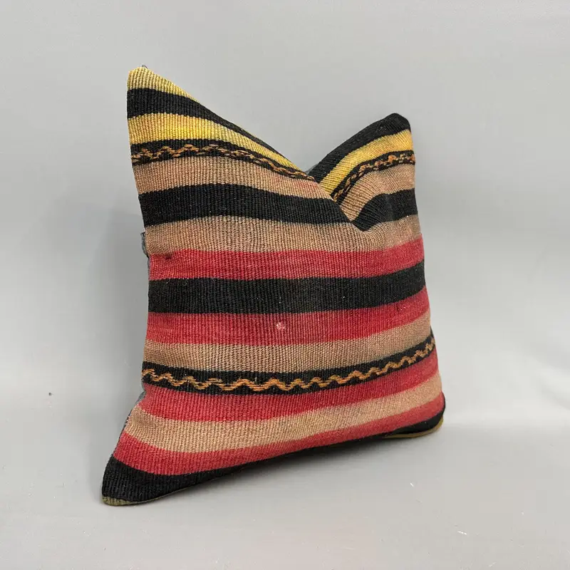 18x18 Brown Cushion, Gift Pillow, Bolster Pillow, Kilim Pillow, Knitted Cushion Cover, Pillow Case, Kilim Pillow Cover, Kilim Rug Cushion Case - 2
