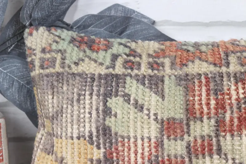Pillow for Couch, Pastel Cushion Case, Aztec Pillow Sham, Cushion, 8x16 Brown Pillow Cover, Kilim Pillow, Handmade Kilim Cushion - 2