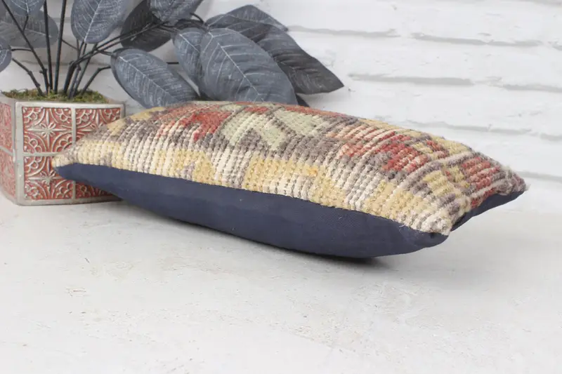Pillow for Couch, Pastel Cushion Case, Aztec Pillow Sham, Cushion, 8x16 Brown Pillow Cover, Kilim Pillow, Handmade Kilim Cushion - 6