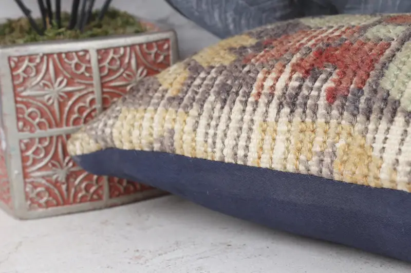 Pillow for Couch, Pastel Cushion Case, Aztec Pillow Sham, Cushion, 8x16 Brown Pillow Cover, Kilim Pillow, Handmade Kilim Cushion - 7