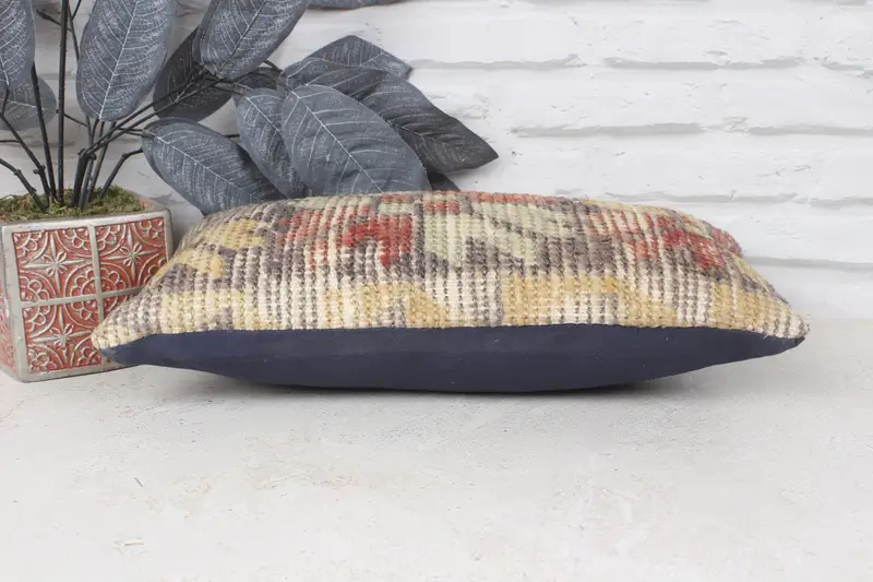 Pillow for Couch, Pastel Cushion Case, Aztec Pillow Sham, Cushion, 8x16 Brown Pillow Cover, Kilim Pillow, Handmade Kilim Cushion - 5