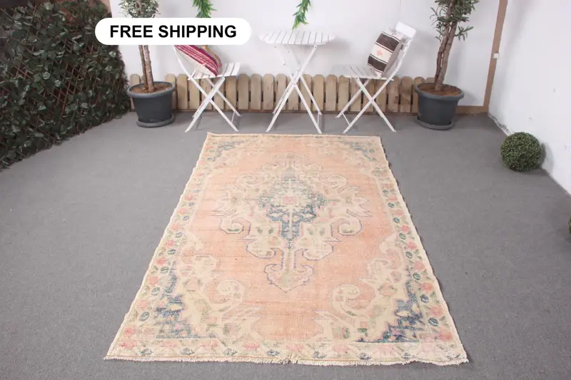 Alfombra Vibrante Naranja y Azul, 1,2x2,1m Animal Print