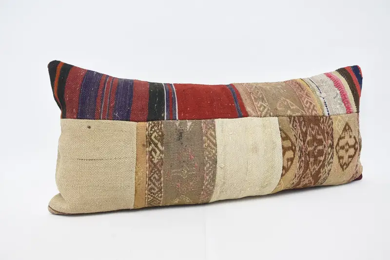 Cushion, One Of A Kind Pillow Sham, Kilim Cushion Sham, 16x36 Orange Pillow Cover, Kilim Pillow, Garden Cushion Cover, Throw Kilim Pillow - 3