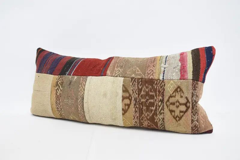 Cushion, One Of A Kind Pillow Sham, Kilim Cushion Sham, 16x36 Orange Pillow Cover, Kilim Pillow, Garden Cushion Cover, Throw Kilim Pillow - 4