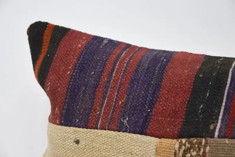 Cushion, One Of A Kind Pillow Sham, Kilim Cushion Sham, 16x36 Orange Pillow Cover, Kilim Pillow, Garden Cushion Cover, Throw Kilim Pillow - 2