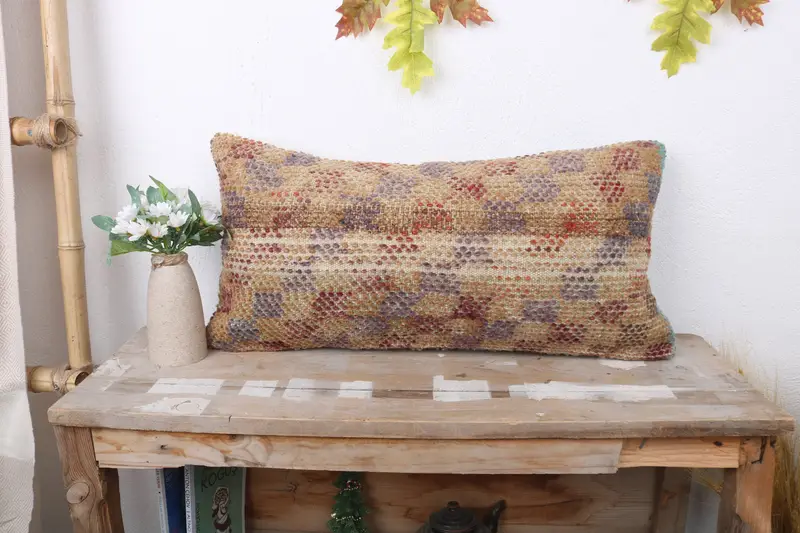 Pillow for Sofa, 12x24 Brown Pillow Cover, Cushion, Handmade Cushion Case, Boho Chic Pillow Sham, Interior Designer Pillow, Gift Pillow - 1
