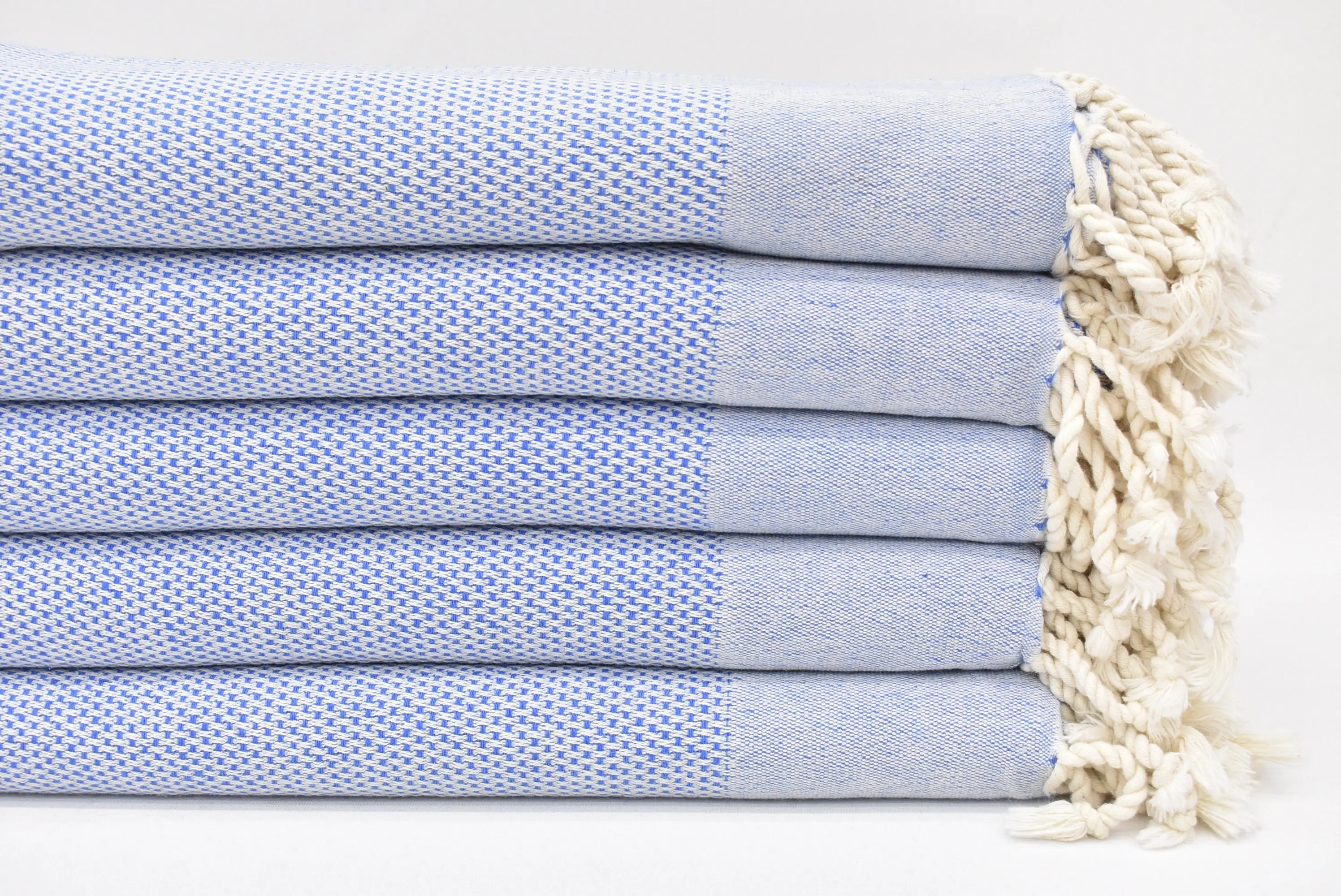 Gift For Bride, 70x40 Blue Geometric Towel, Turkish Beach Towel - 1