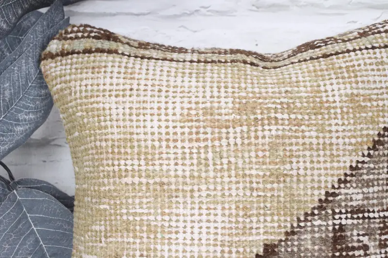 Outdoor Throw Pillow Cover, Kilim Pillow, Throw Kilim Pillow, Cushion Case, 12x12 Beige Pillow, Boho Pillow Sham Cover, Sofa Bolster Pillow Cover - 2